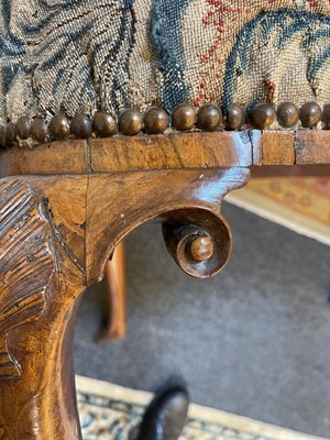 Lot 2 - A George II walnut sofa