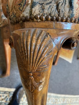 Lot 2 - A George II walnut sofa