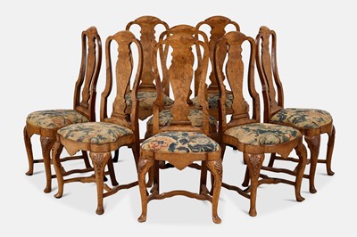 Lot 35 - A set of eight George I Anglo-Dutch walnut side chairs