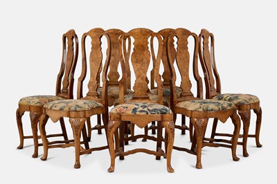 Lot 35 - A set of eight George I Anglo-Dutch walnut side chairs