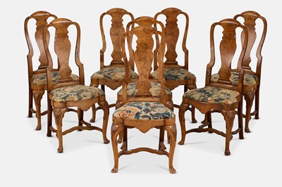 Lot 35 - A set of eight George I Anglo-Dutch walnut side chairs
