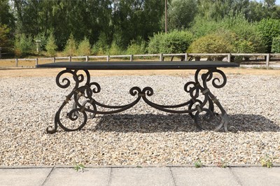 Lot 422 - A wrought-iron-framed garden table