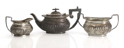Lot 18 - A silver three piece tea service