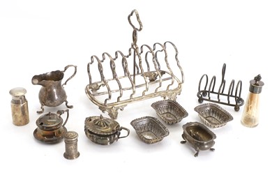 Lot 11 - A collection of silver cruets etc