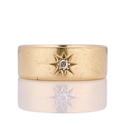 Lot 284 - An 18ct gold diamond set band ring