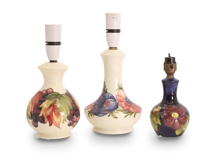 Lot 471 - Three Moorcroft table lamps