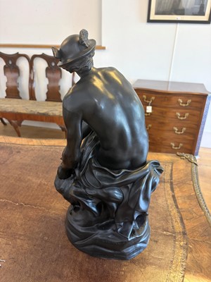Lot 84 - A Wedgwood black basalt figure of the Seated Mercury