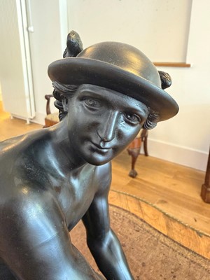 Lot 84 - A Wedgwood black basalt figure of the Seated Mercury
