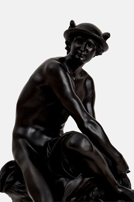 Lot 84 - A Wedgwood black basalt figure of the Seated Mercury