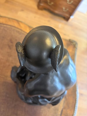 Lot 84 - A Wedgwood black basalt figure of the Seated Mercury
