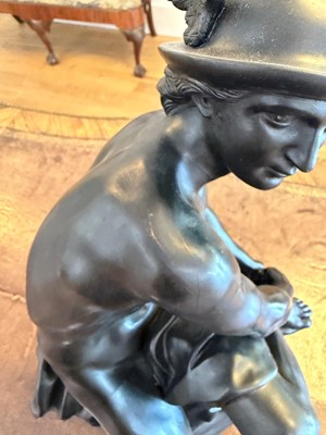 Lot 84 - A Wedgwood black basalt figure of the Seated Mercury