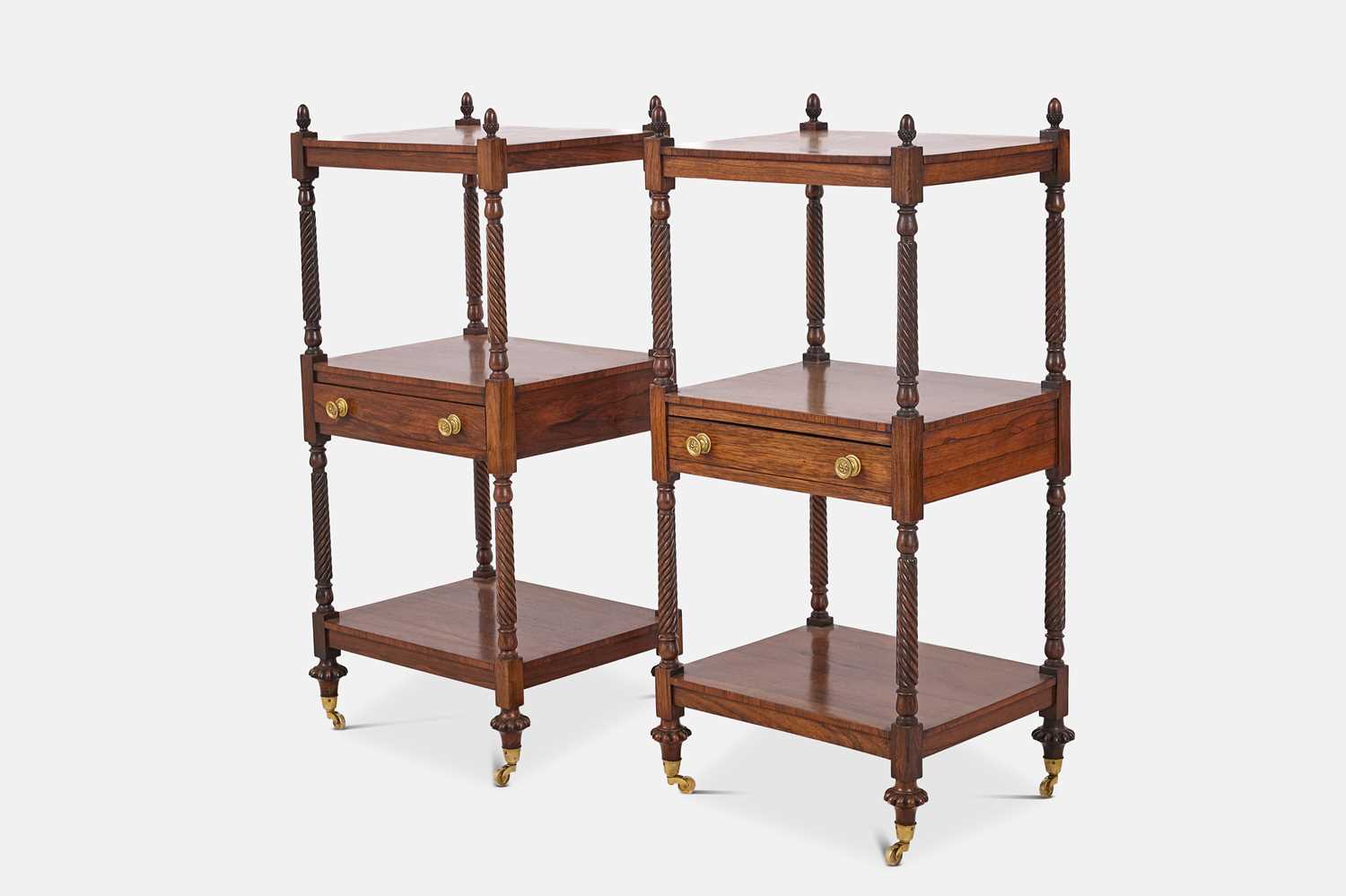 Lot 390 - A pair of George IV rosewood étagères