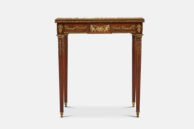 Lot 351 - A Louis XVI-style mahogany and alabaster centre table attributed to François Linke