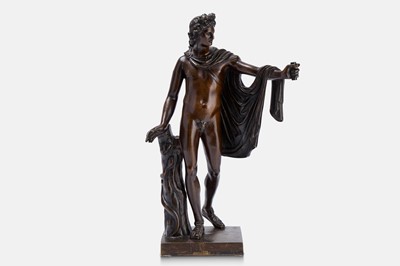 Lot 117 - A patinated bronze figure of the Apollo Belvedere