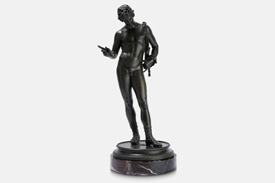 Lot 118 - A large grand tour patinated bronze figure of Narcissus