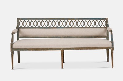 Lot 136 - A Gustavian painted wooden settee