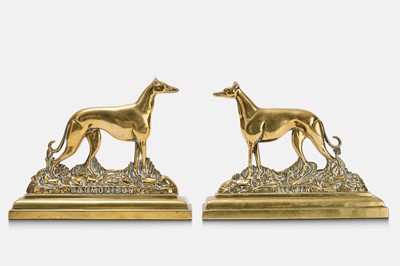 Lot 54 - A pair of brass greyhound doorstops