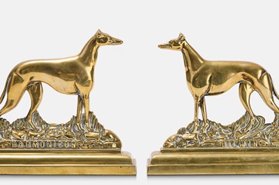 Lot 54 - A pair of brass greyhound doorstops