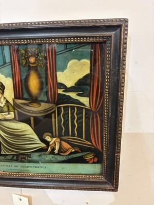 Lot 83 - A set of three late George III reverse glass prints