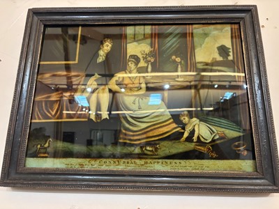 Lot 83 - A set of three late George III reverse glass prints