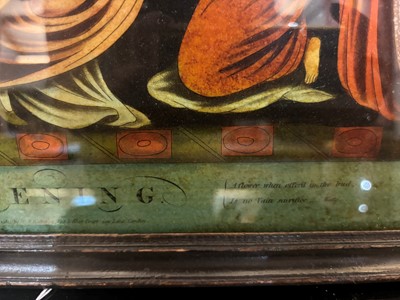 Lot 83 - A set of three late George III reverse glass prints