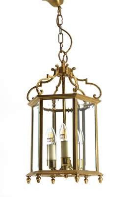 Lot 477 - A brass ceiling lantern