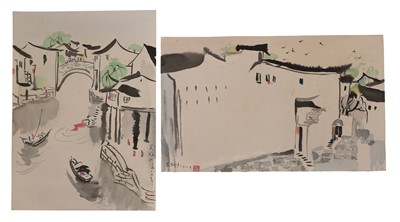 Lot 57 - Two Chinese gouache paintings