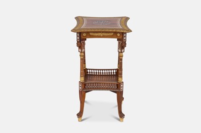 Lot 73 - An Egyptian Revival kingwood and parcel-gilt occasional table attributed to Johnstone, Norman & Co.