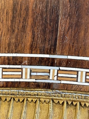 Lot 73 - An Egyptian Revival kingwood and parcel-gilt occasional table attributed to Johnstone, Norman & Co.