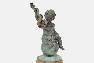 Lot 412 - A pair of bronze figure groups