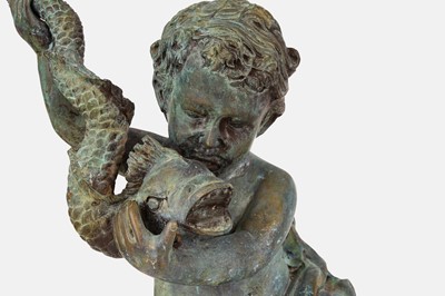 Lot 412 - A pair of bronze figure groups