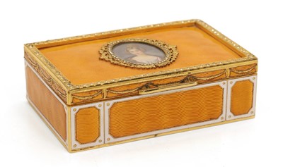 Lot 309 - An Italian gilt brass and guilloché enamel box