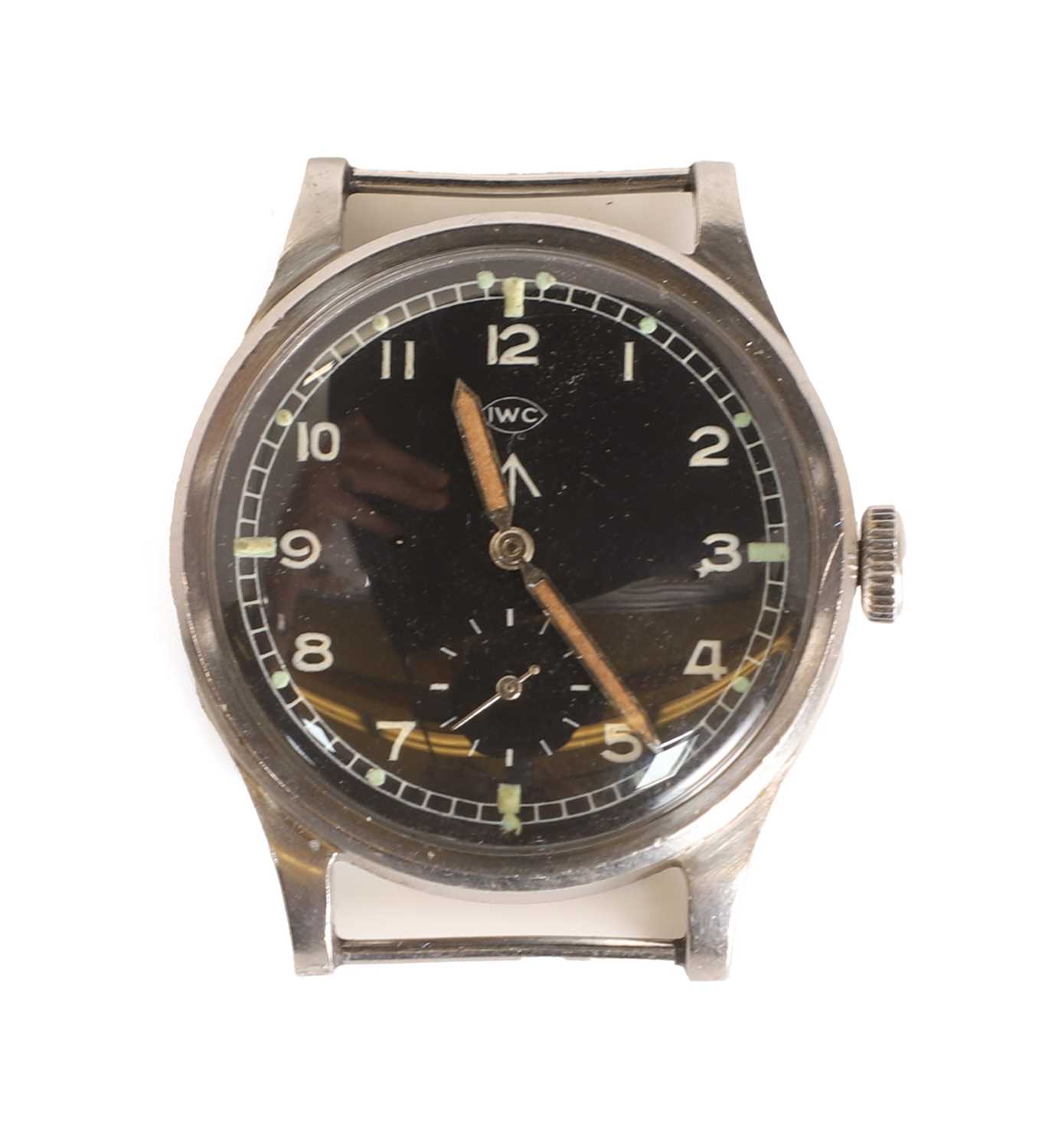 Lot An IWC WWII stainless steel British military-issued ‘Dirty Dozen’ mechanical watch head