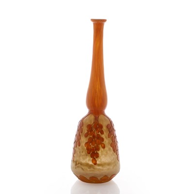 Lot 173 - A Le Verre Français 'Dattiers' tall glass vase