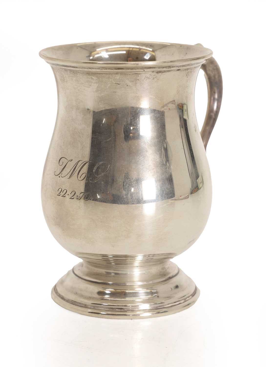 Lot 37 - A silver tankard