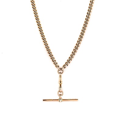 Lot 320 - A 9ct gold Albert chain