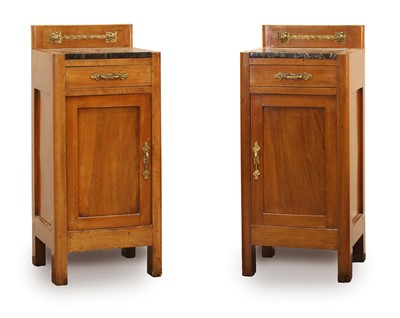 Lot 537 - A pair of Continental walnut side cabinets