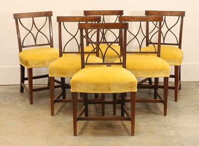 Lot 507 - A set of six late George III mahogany chairs