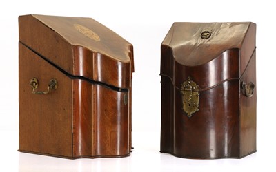 Lot 319 - A George III mahogany knife box
