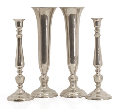 Lot 323 - A pair of silvered vases