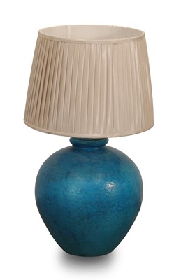 Lot 475 - A large glazed-stoneware table lamp