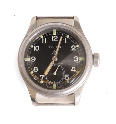 Lot A WWII Timor stainless steel British military-issued ‘Dirty Dozen’ mechanical wristwatch