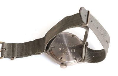 Lot 7 - A Cyma stainless steel British military-issued ‘Dirty Dozen’ mechanical wristwatch