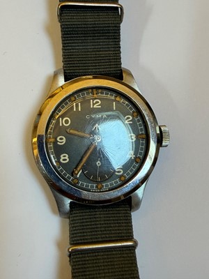 Lot 7 - A Cyma stainless steel British military-issued ‘Dirty Dozen’ mechanical wristwatch