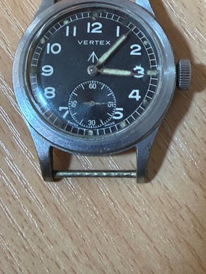 Lot 8 - A Vertex stainless steel British military-issued ‘Dirty Dozen’ mechanical wristwatch