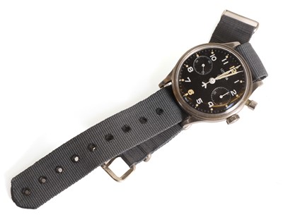 Lot A Lemania monopusher chronograph stainless steel mechanical wristwatch