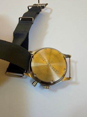 Lot 14 - A Lemania monopusher chronograph stainless steel mechanical wristwatch