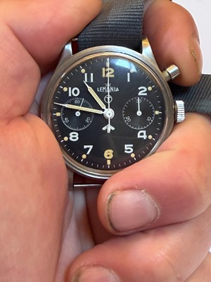 Lot 14 - A Lemania monopusher chronograph stainless steel mechanical wristwatch