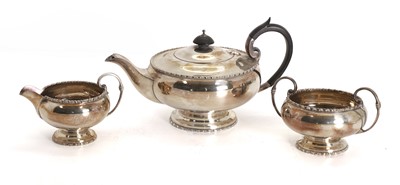 Lot 2 - A silver three-piece tea set