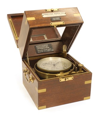 Lot 19 - A mahogany two day marine chronometer